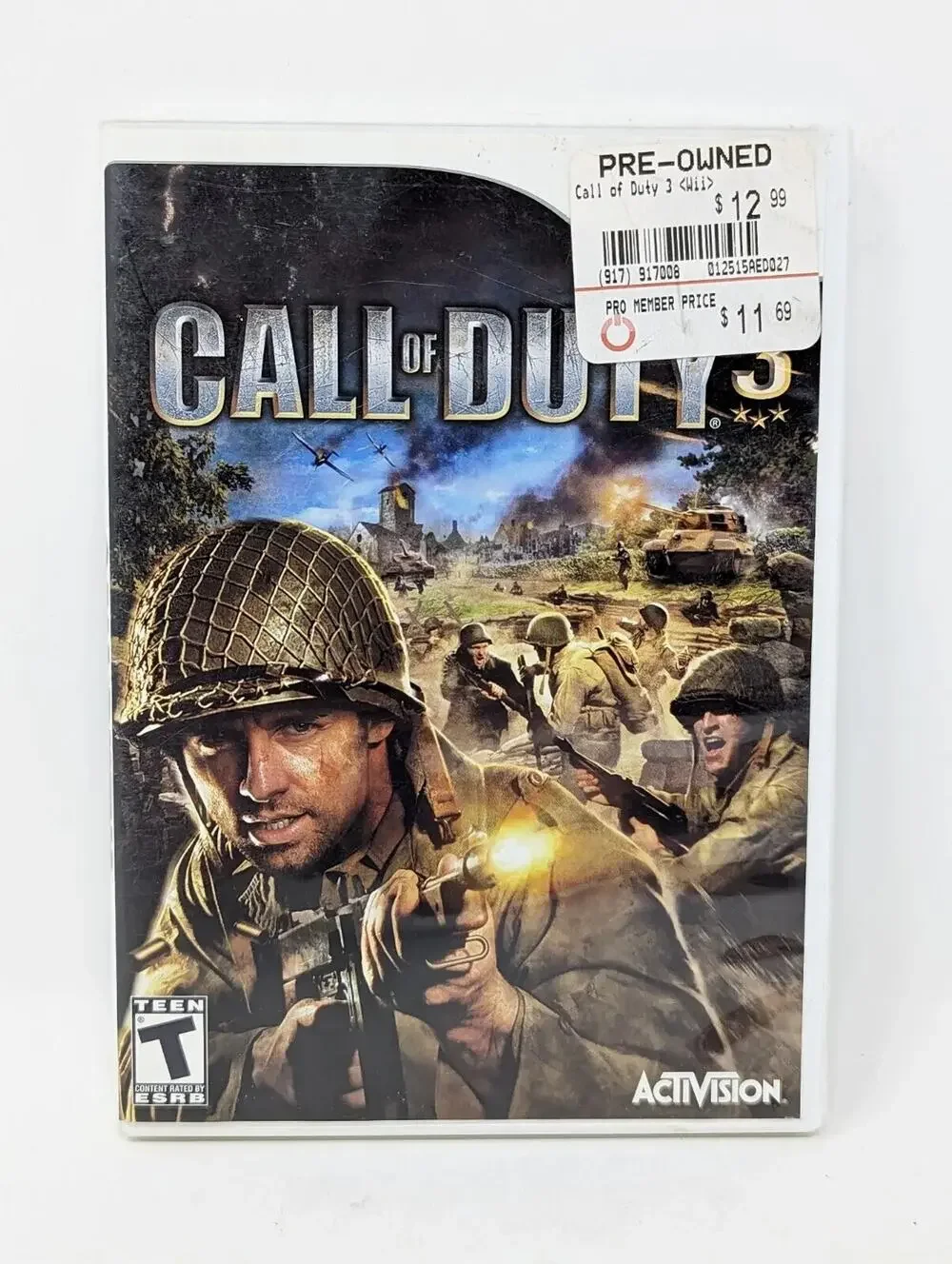 Call Of Duty 3 Nintendo Wii Video Game No Manual Tested Works Great